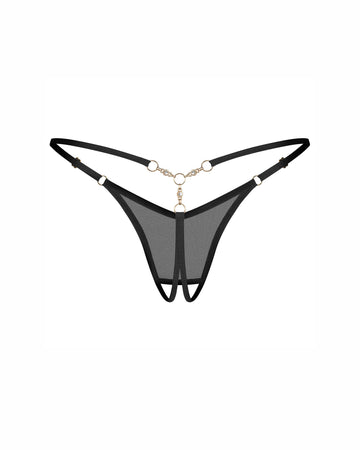 Oxaria string ouvert noir - Obsessive