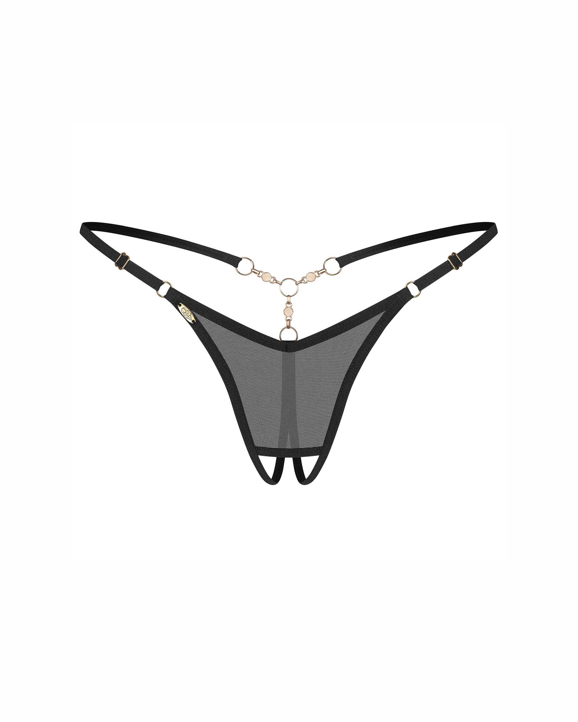 Oxaria string ouvert noir - Obsessive