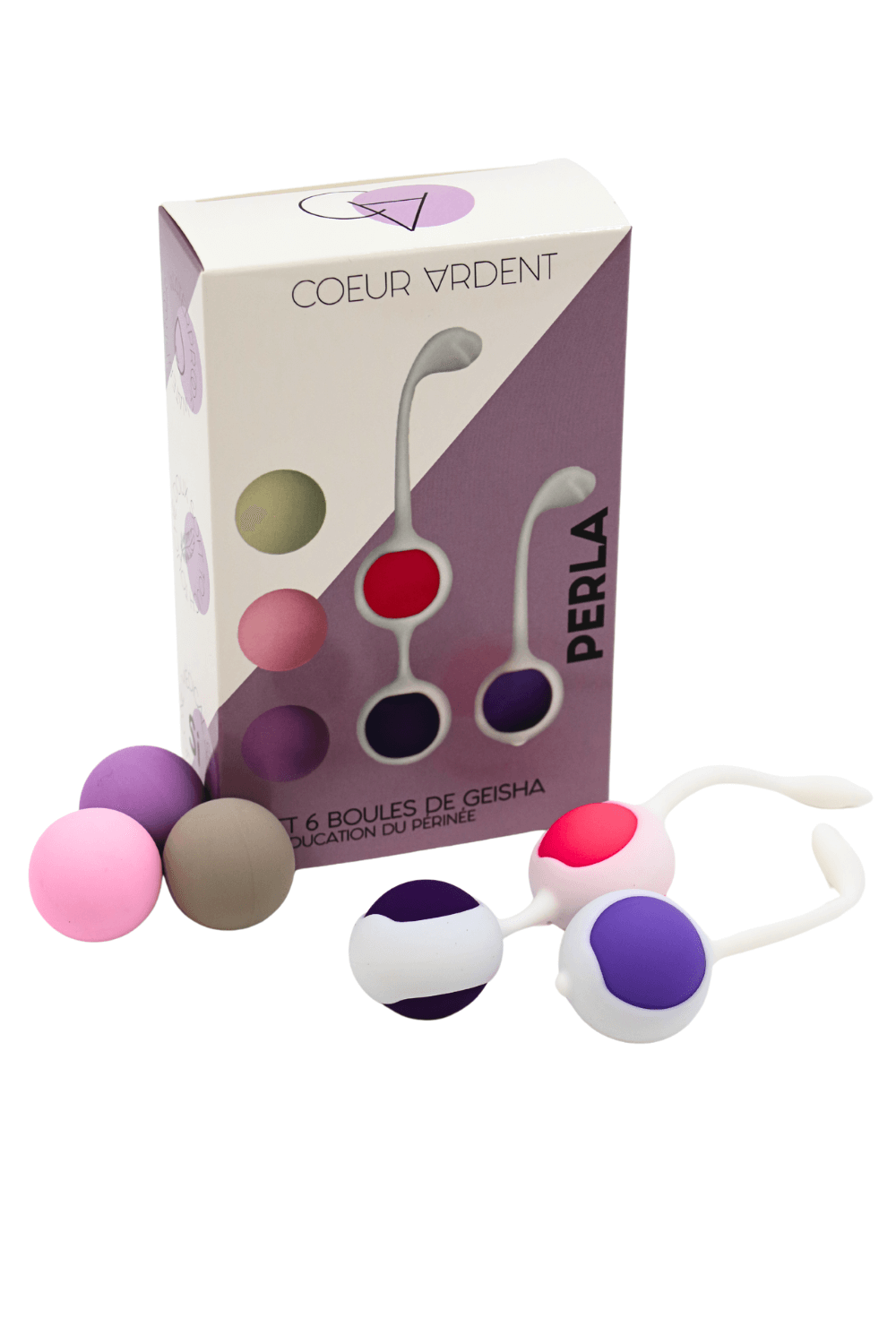 PERLA – Set de 6 Boules de Geisha Progressives - Coeur Ardent