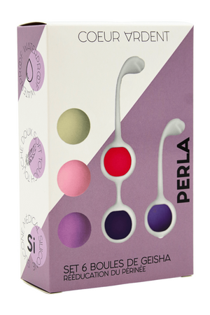 PERLA – Set de 6 Boules de Geisha Progressives - Coeur Ardent