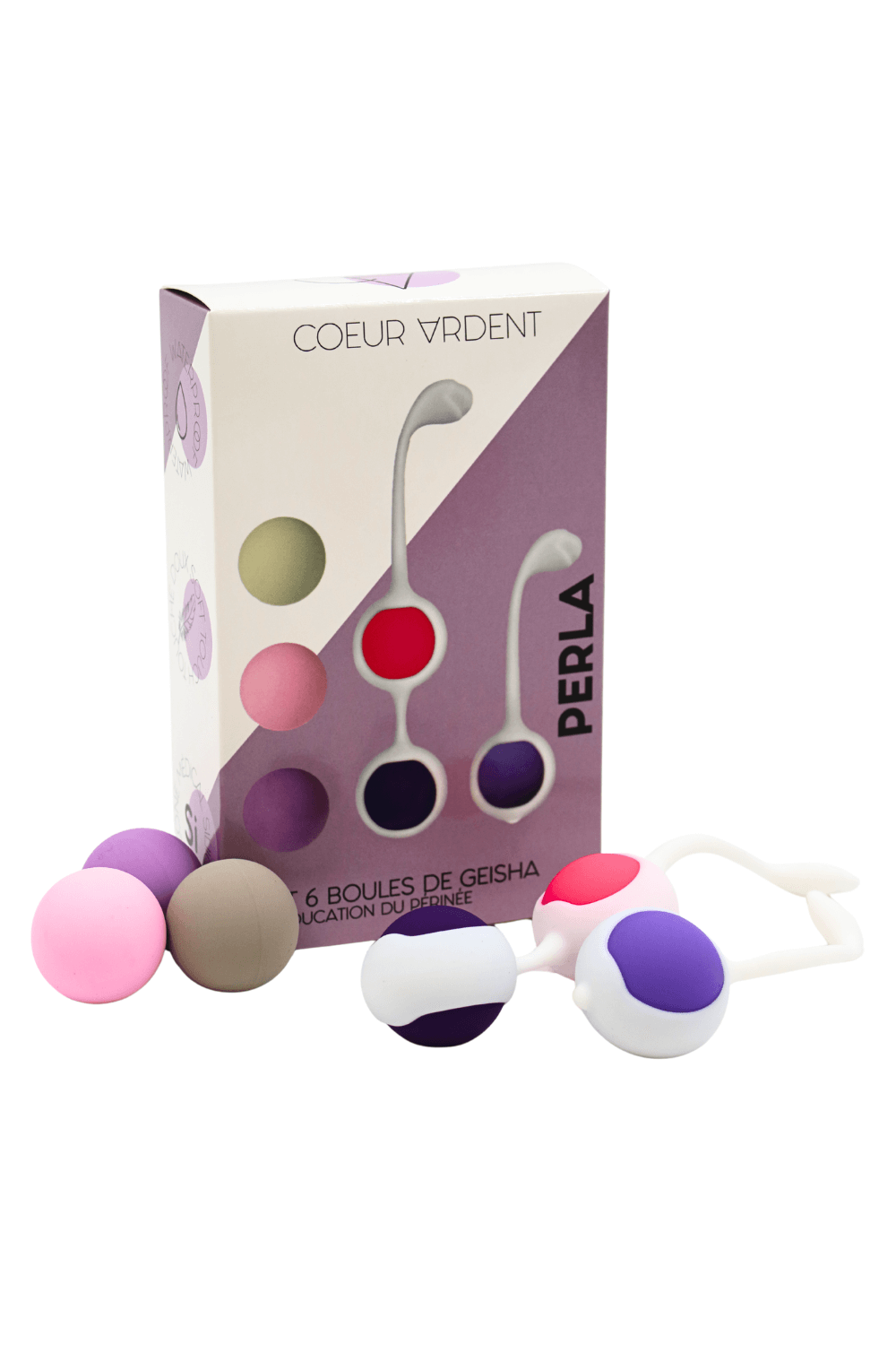 PERLA – Set de 6 Boules de Geisha Progressives - Coeur Ardent