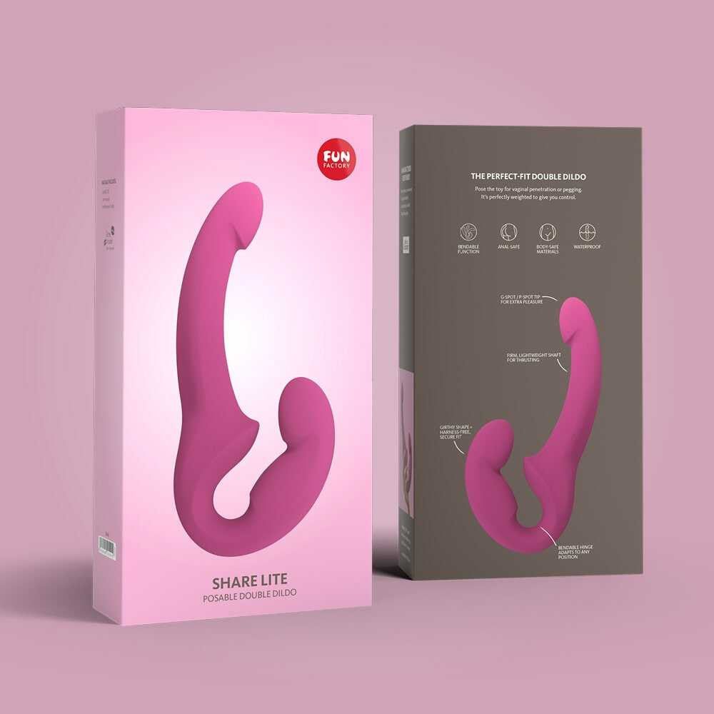 Pack 5 Share Lite - Gode à double extrémité - Rose Packaging abimé - Fun Factory