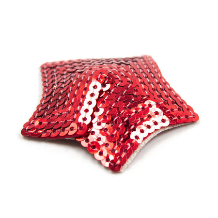 Paire de cache tétons adhésifs étoile pailletée sequin rouge - Be Lily Accessories