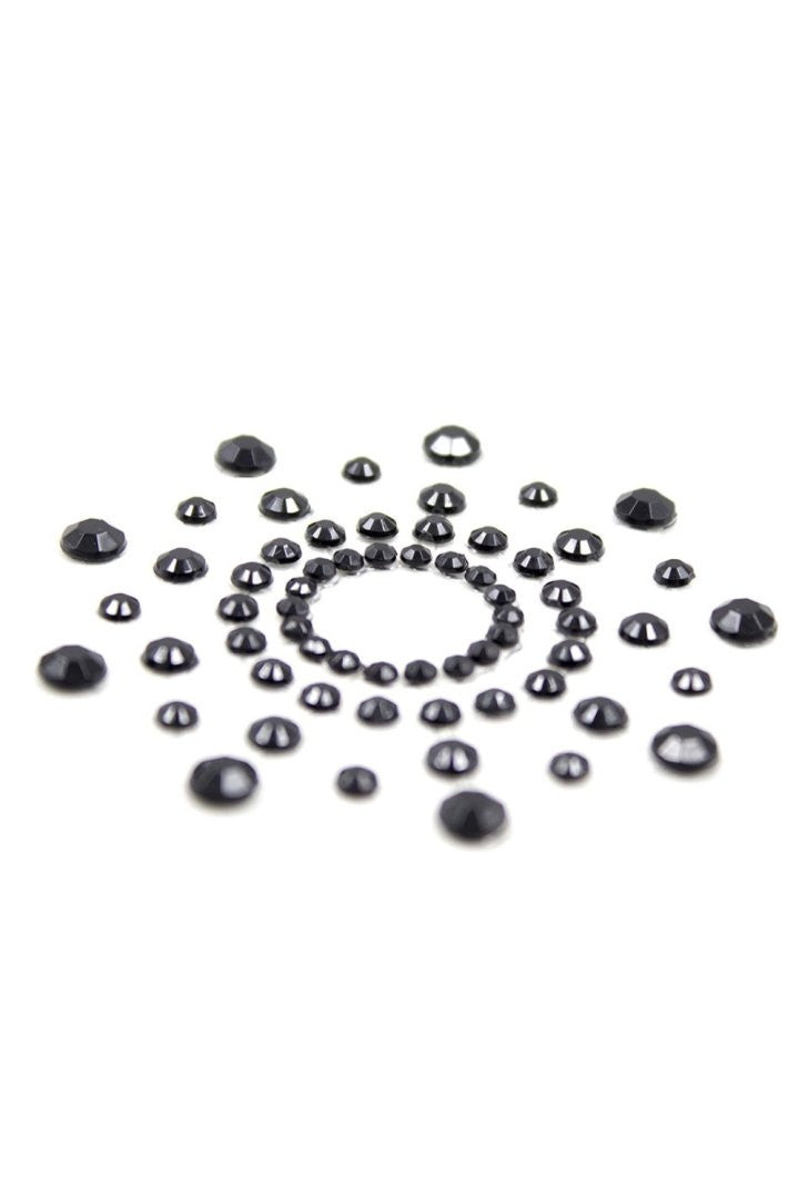 Paire de cache tétons adhésifs strass noir - Be Lily Accessories