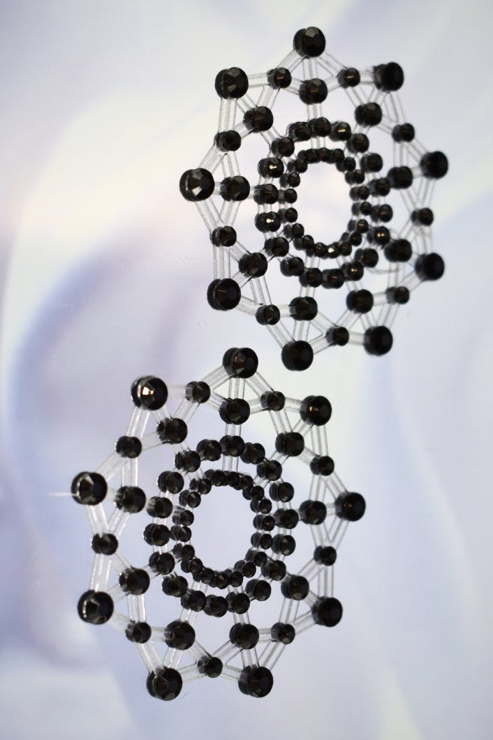 Paire de cache tétons adhésifs strass noir - Be Lily Accessories