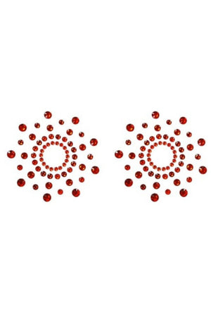 Paire de cache tétons adhésifs strass rouge - Be Lily Accessories