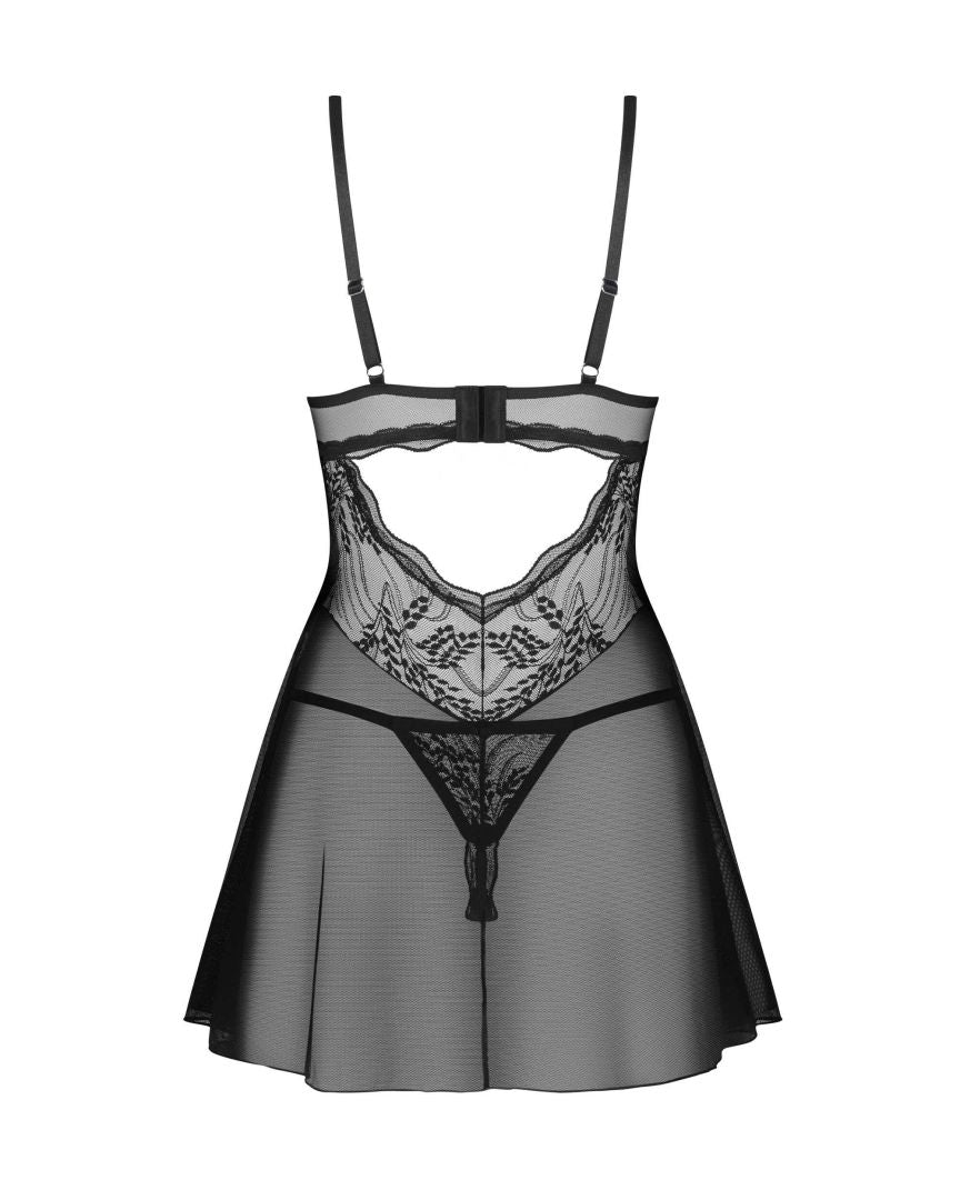 Perisia babydoll et string - Noirs - Obsessive