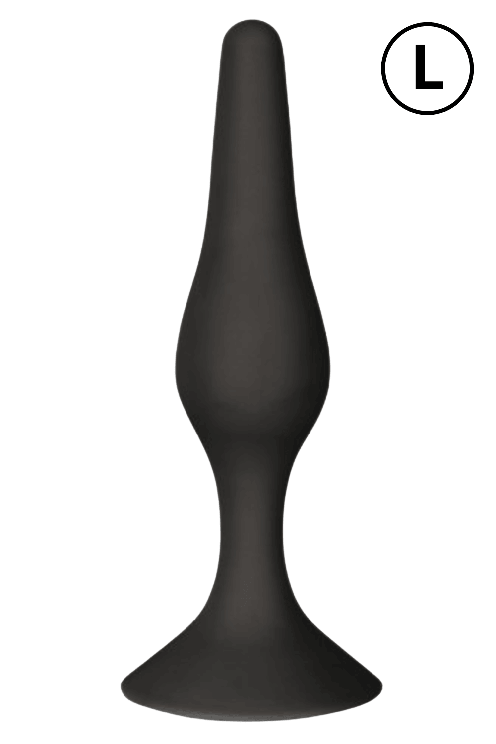 Plug Anal Noir en Silicone L avec Ventouse Taille L 12,7 cm Pocket Pleasure 1 dosette de lubrifiant - Pocket Pleasure