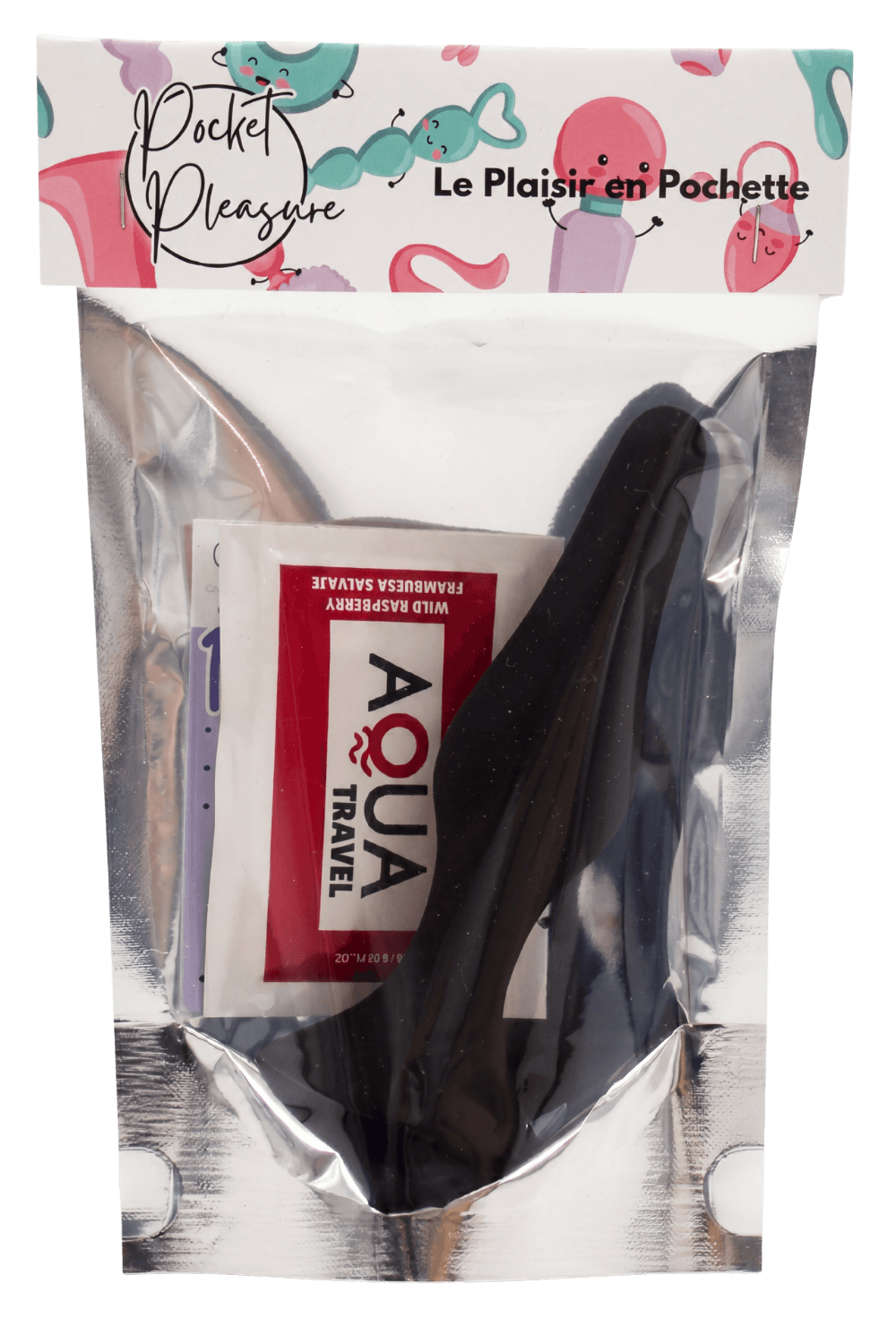 Plug Anal Noir en Silicone L avec Ventouse Taille L 12,7 cm Pocket Pleasure 1 dosette de lubrifiant - Pocket Pleasure