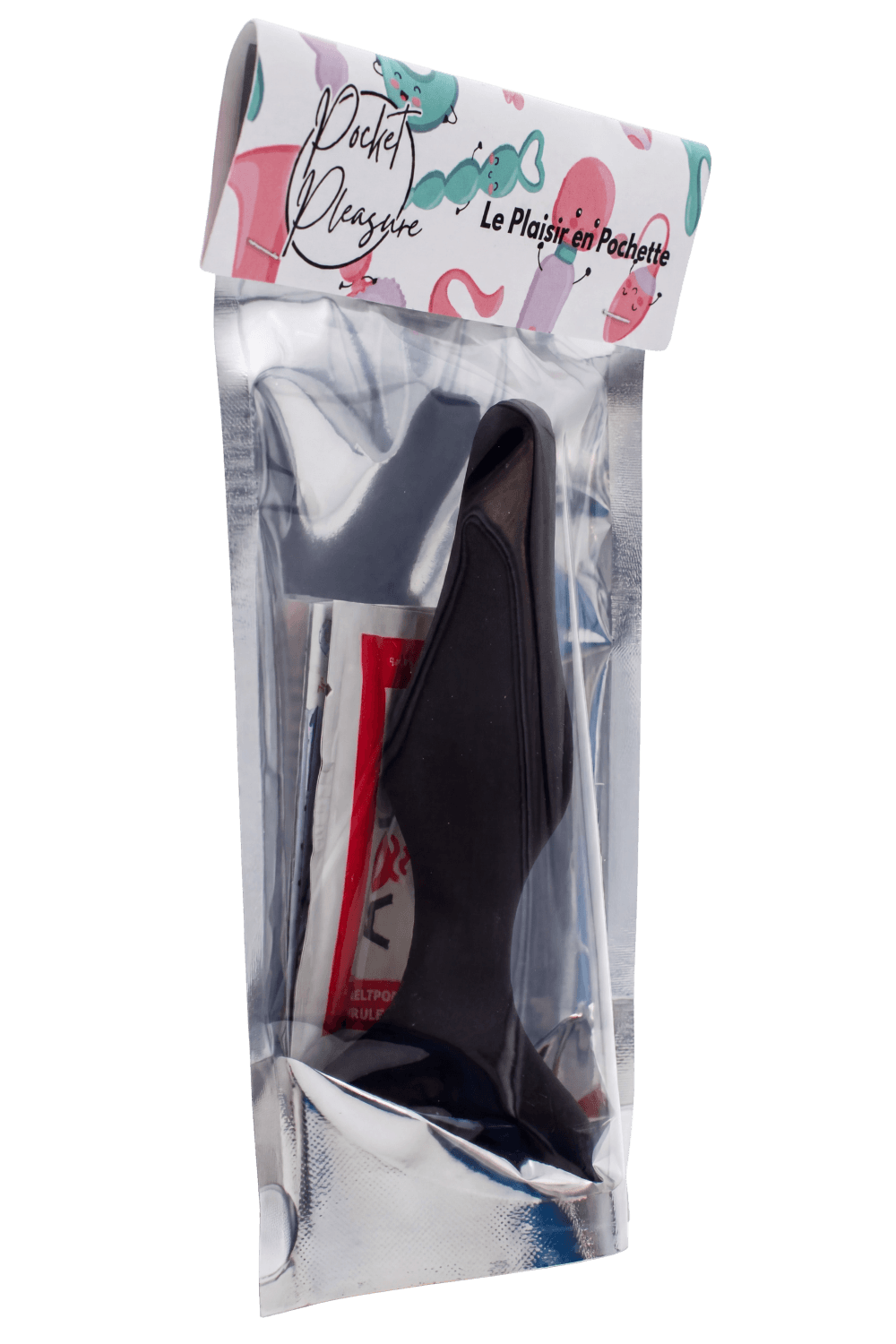 Plug Anal Noir en Silicone L avec Ventouse Taille L 12,7 cm Pocket Pleasure 1 dosette de lubrifiant - Pocket Pleasure