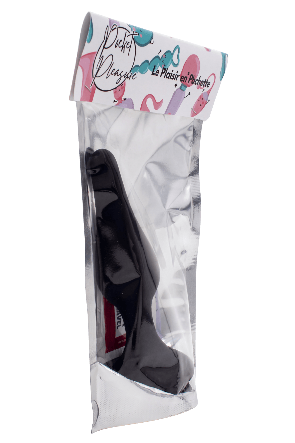 Plug Anal Noir en Silicone M avec Ventouse Taille M 11,3 cm Pocket Pleasure 1 dosette de lubrifiant - Pocket Pleasure