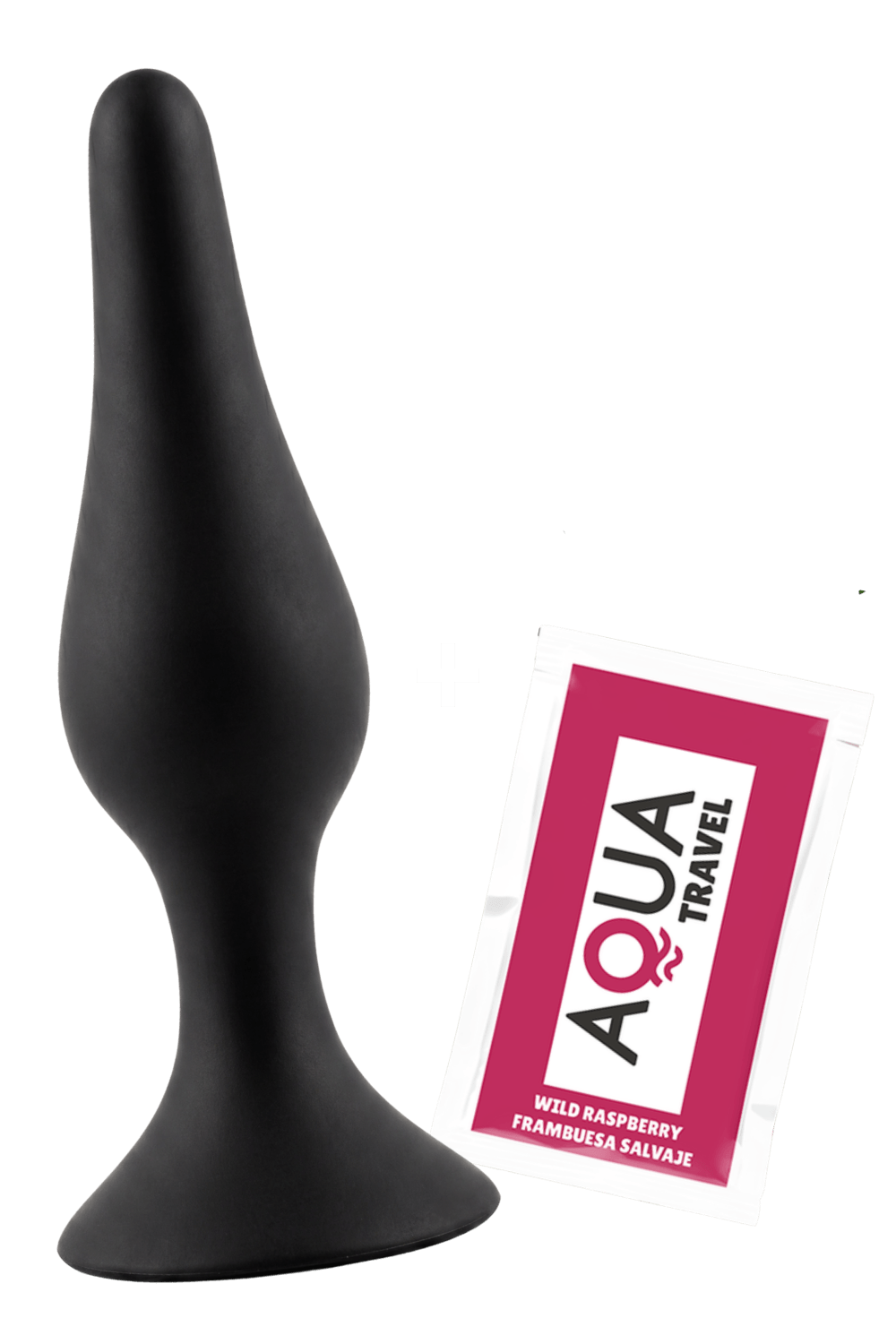 Plug Anal Noir en Silicone XL avec Ventouse Taille XL 15 cm Pocket Pleasure 1 dosette de lubrifiant - Pocket Plaesure