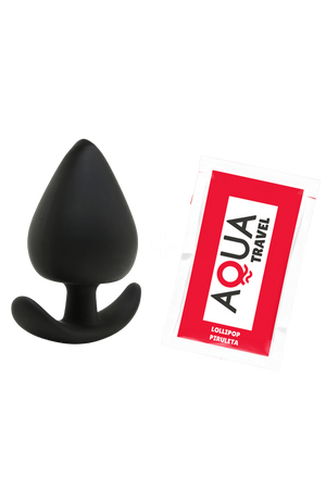 Plug Anal Silicone Noir XS Pocket Pleasure 1 dosette de lubrifiant - Pocket Pleasure