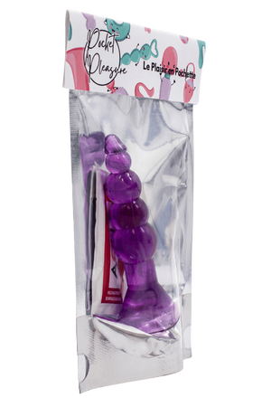 Plug Anal Ventouse Boules Jelly 11 cm Pocket Pleasure 1 dosette lubrifiant - Pocket Pleasure