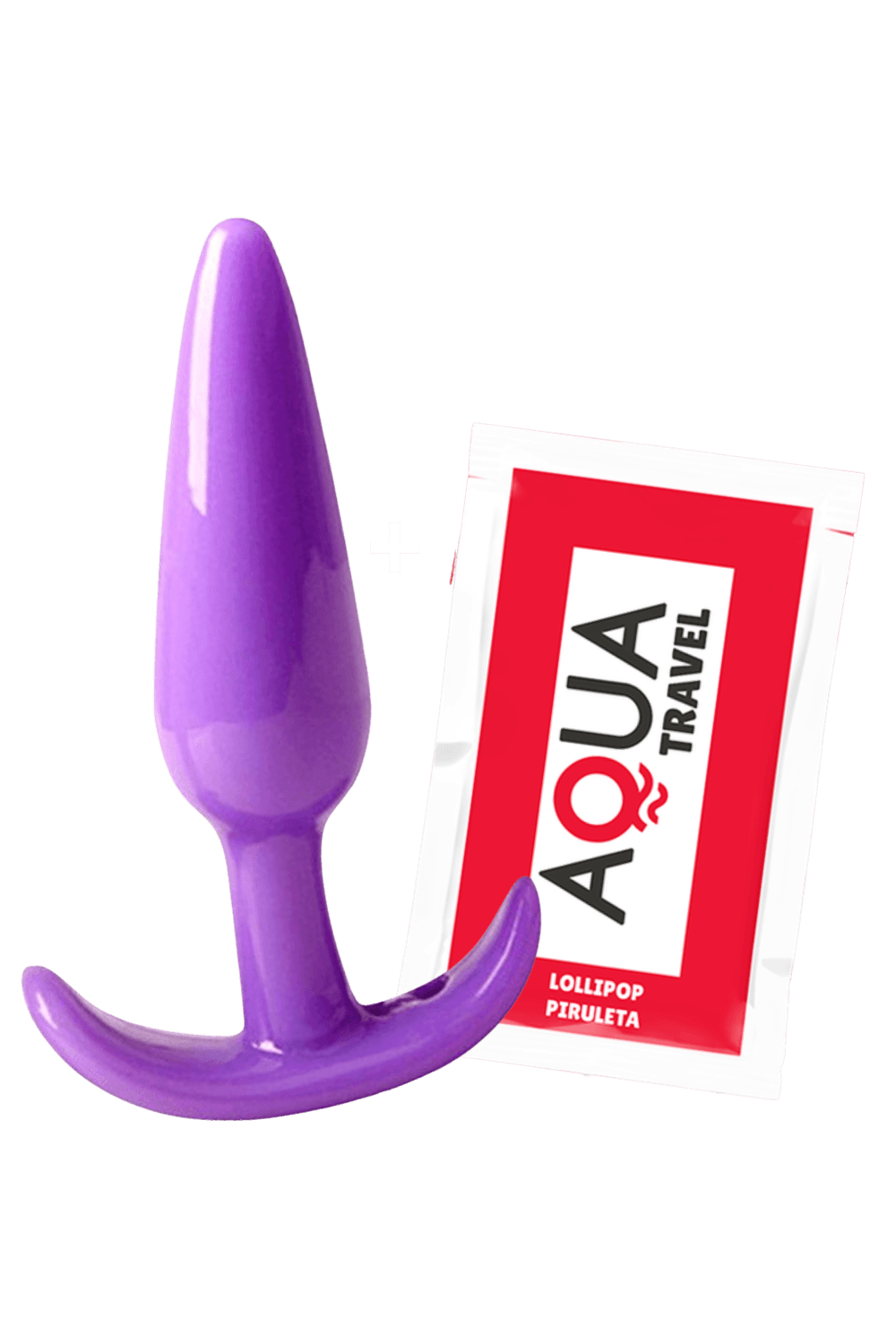 Plug anal violet souple base évasée Pocket Pleasure 1 dosette de lubrifiant - Pocket Pleasure