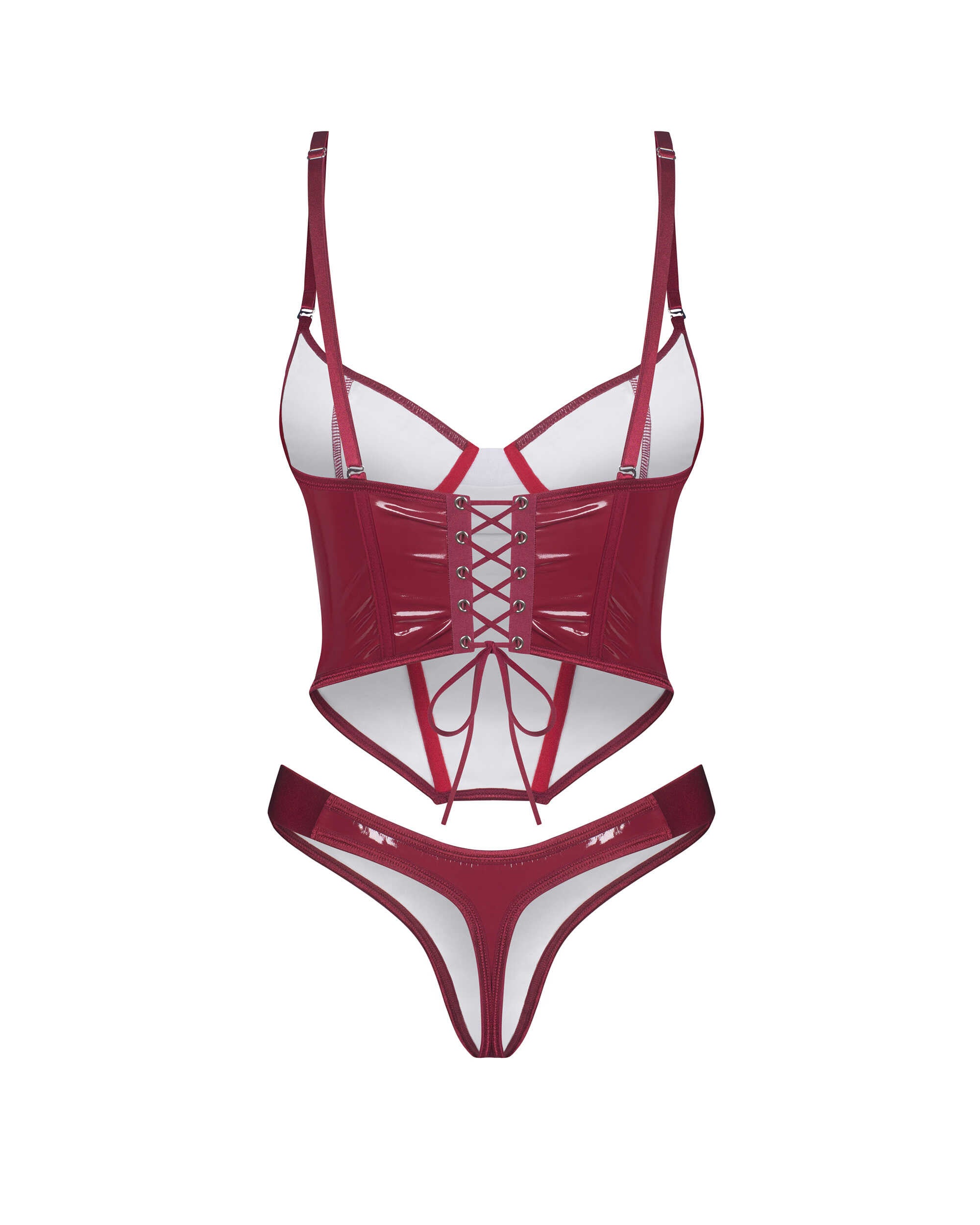 Redya Corset et string rouge - Obsessive