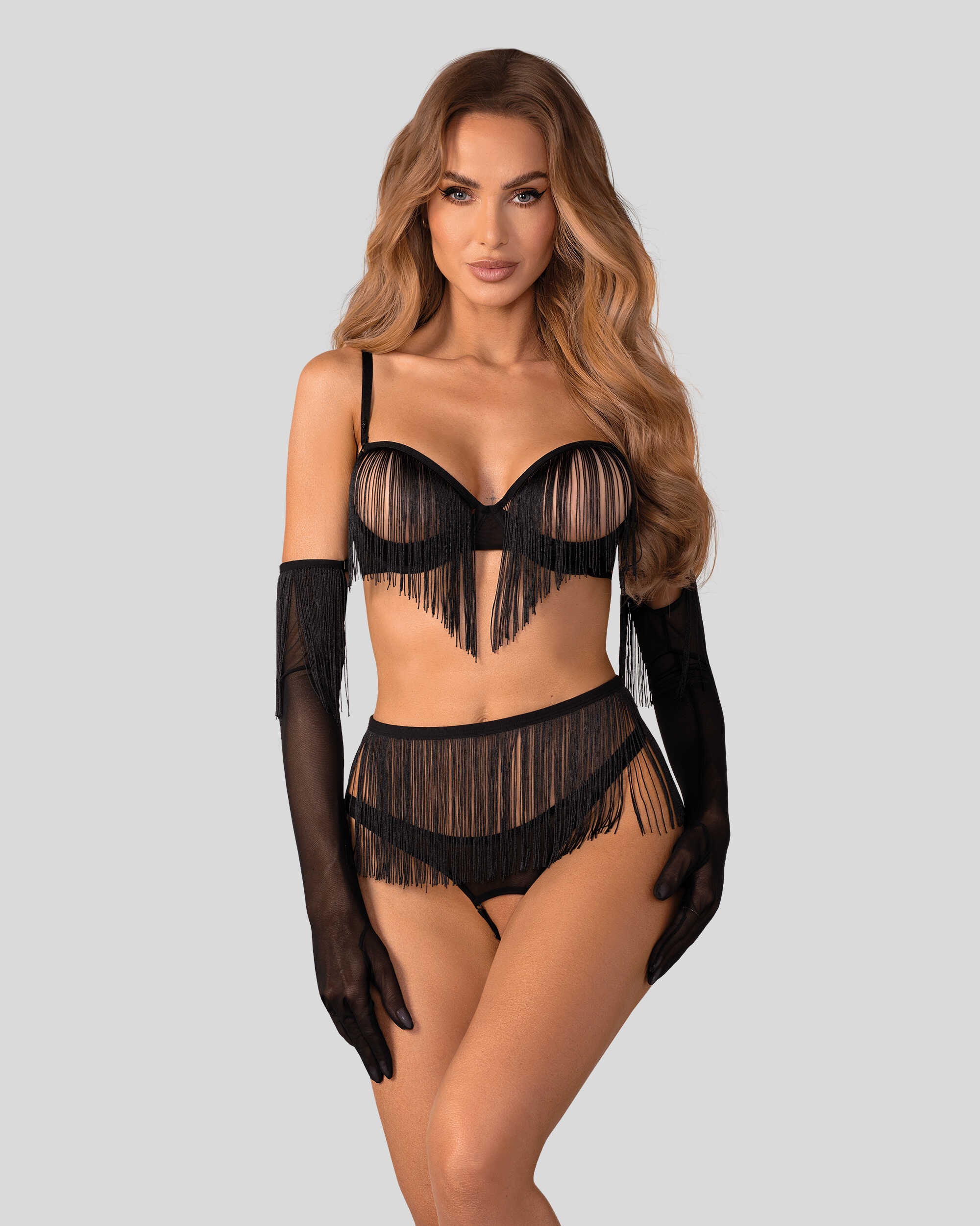 Rossay ensemble ouvert 4 pièces noir - Obsessive