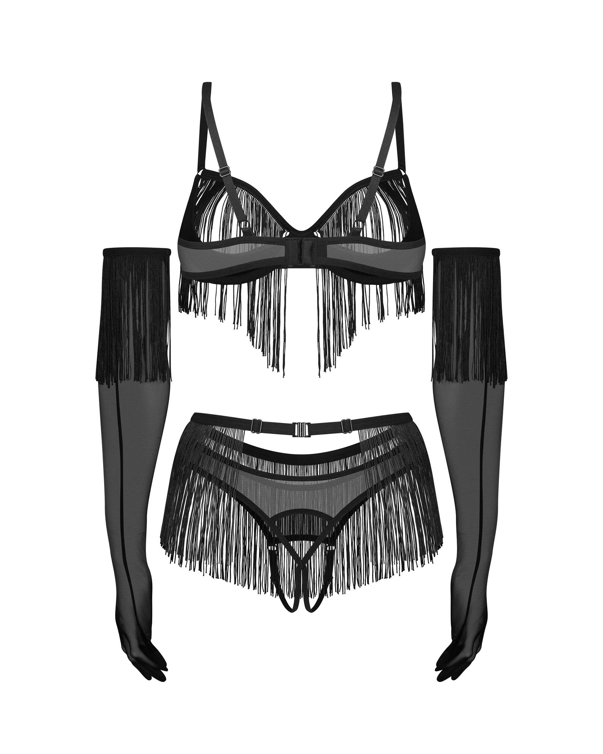 Rossay ensemble ouvert 4 pièces noir - Obsessive
