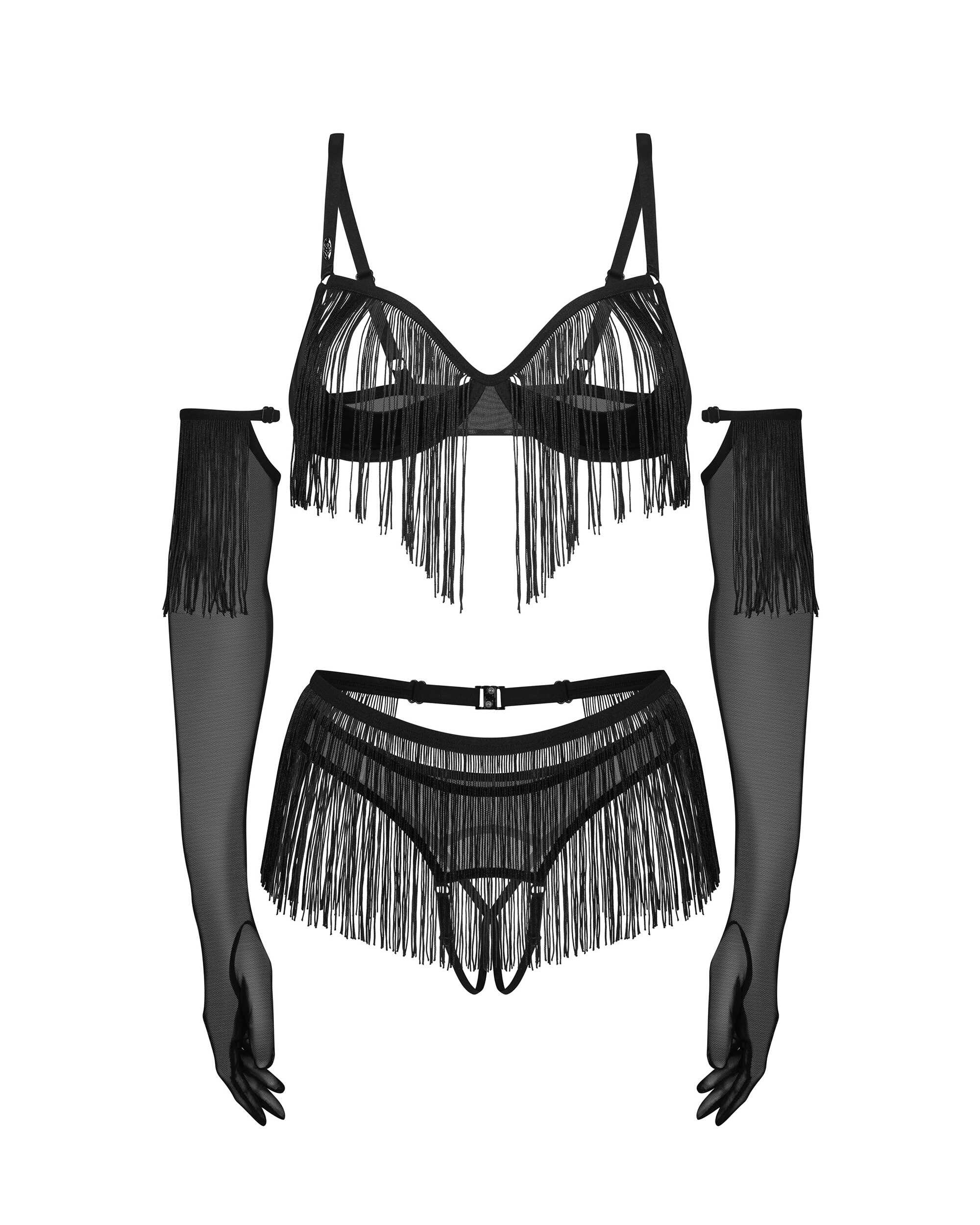 Rossay ensemble ouvert 4 pièces noir - Obsessive