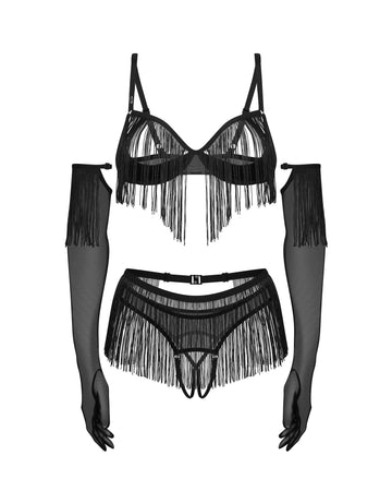 Rossay ensemble ouvert 4 pièces noir - Obsessive
