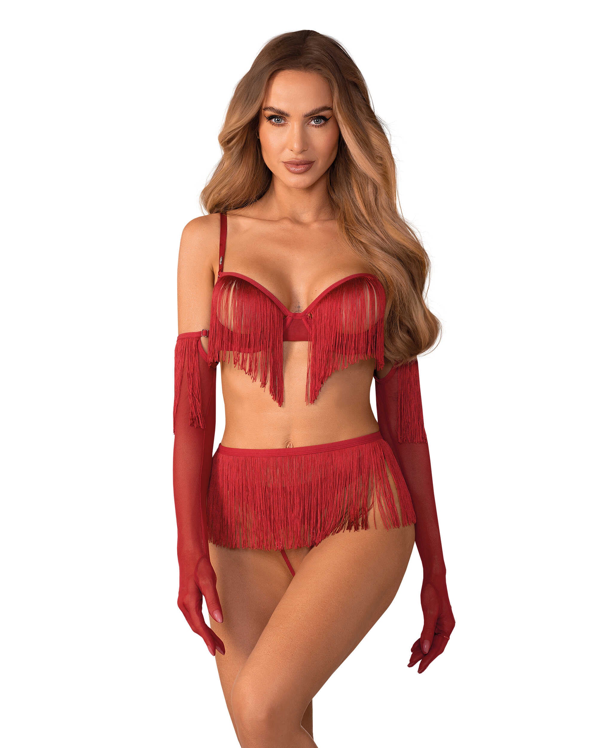 Rossay ensemble ouvert 4 pièces - Rouge - Obsessive