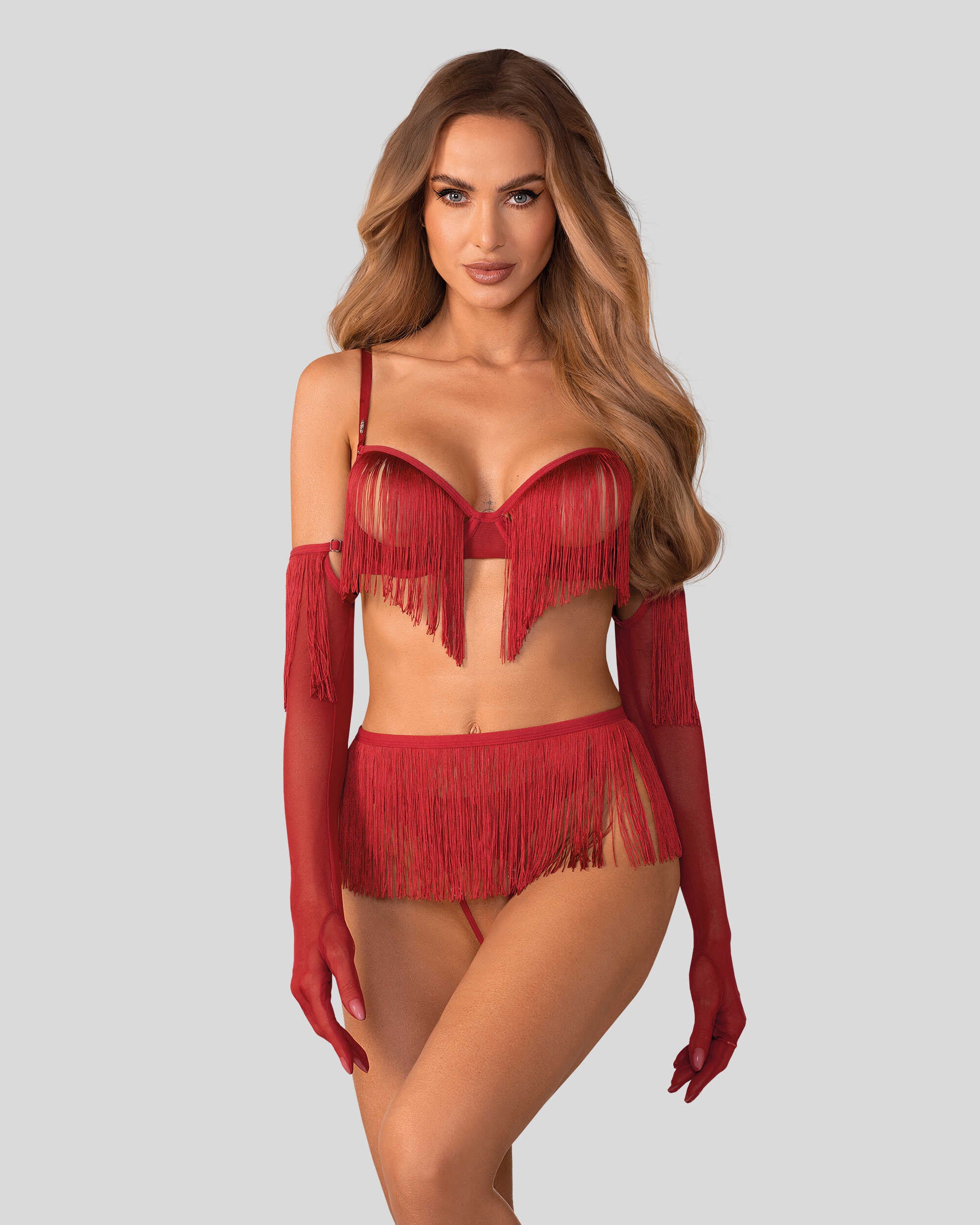 Rossay ensemble ouvert 4 pièces - Rouge - Obsessive