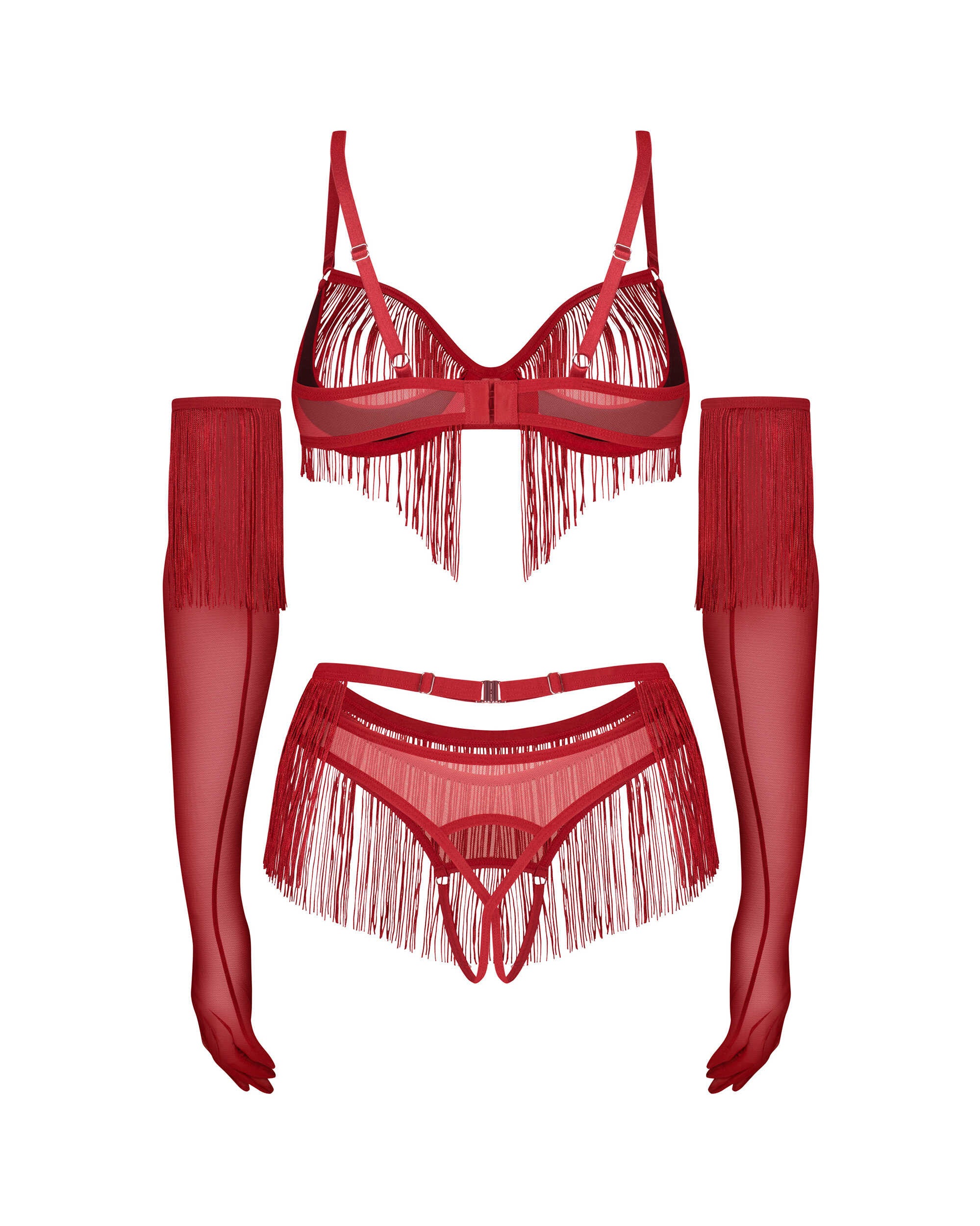 Rossay ensemble ouvert 4 pièces - Rouge - Obsessive
