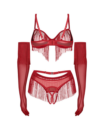 Rossay ensemble ouvert 4 pièces - Rouge - Obsessive