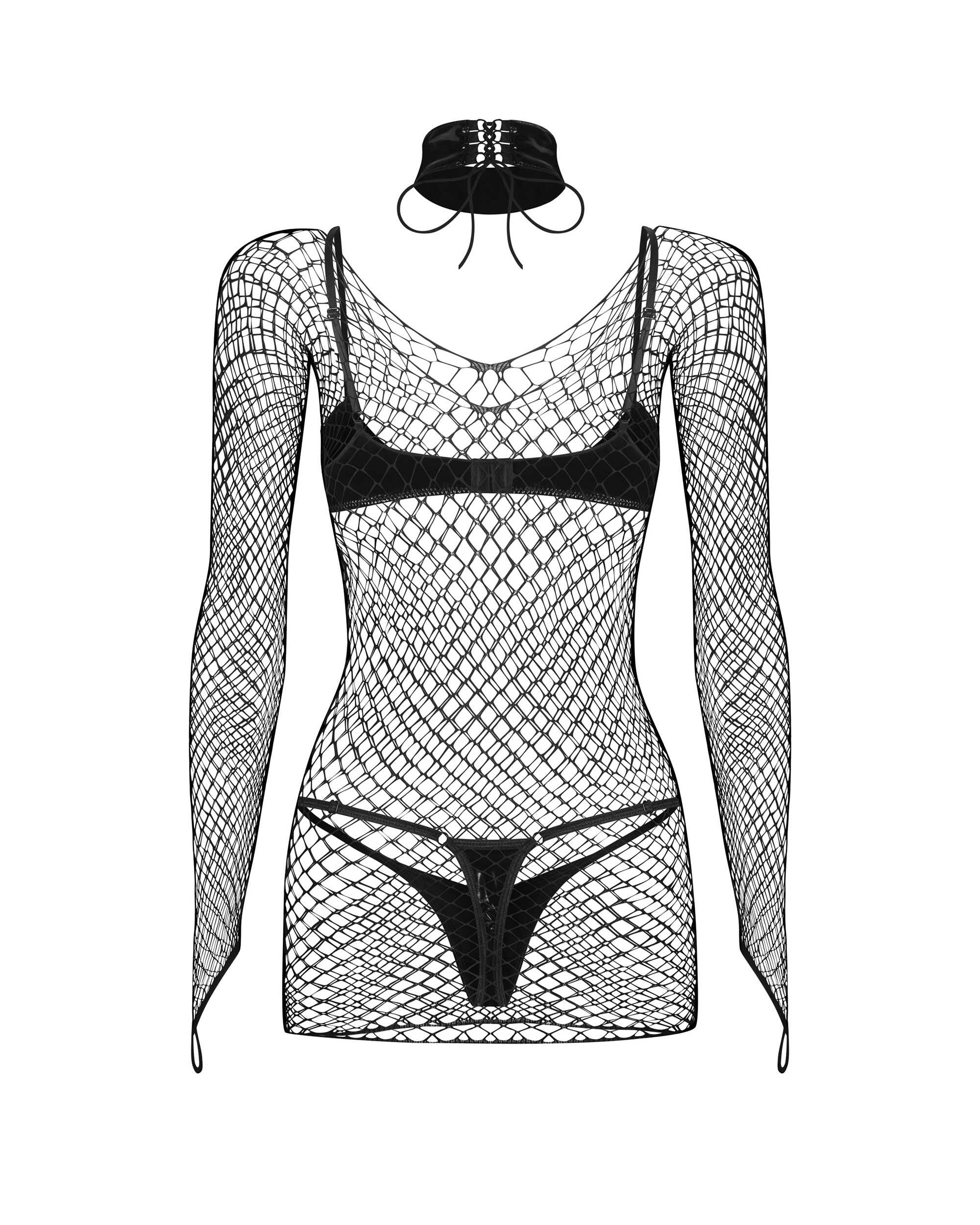 Sashalla ensemble de lingerie 4 pièces - Noir - Obsessive