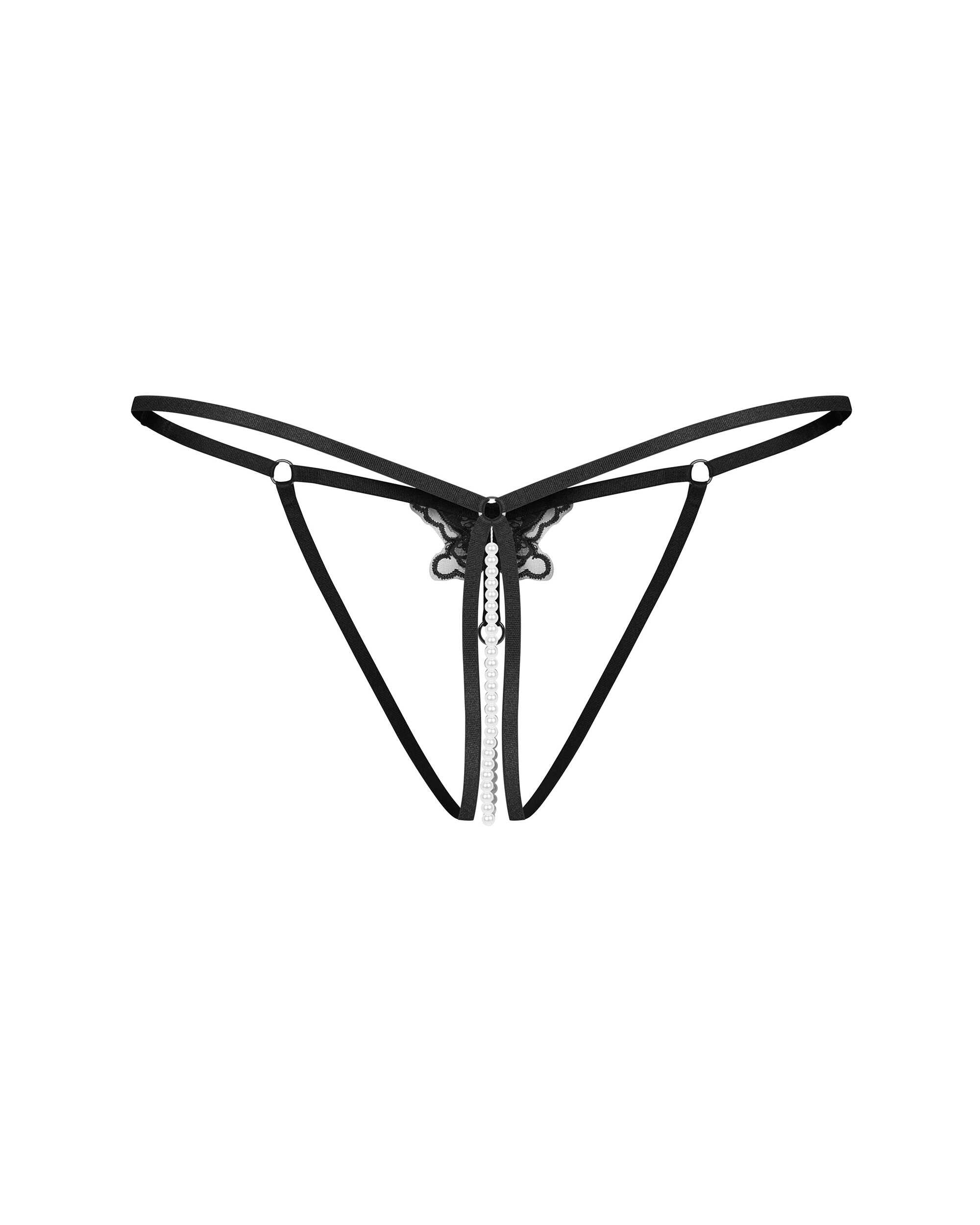 Selisme string ouvert noir - Obsessive