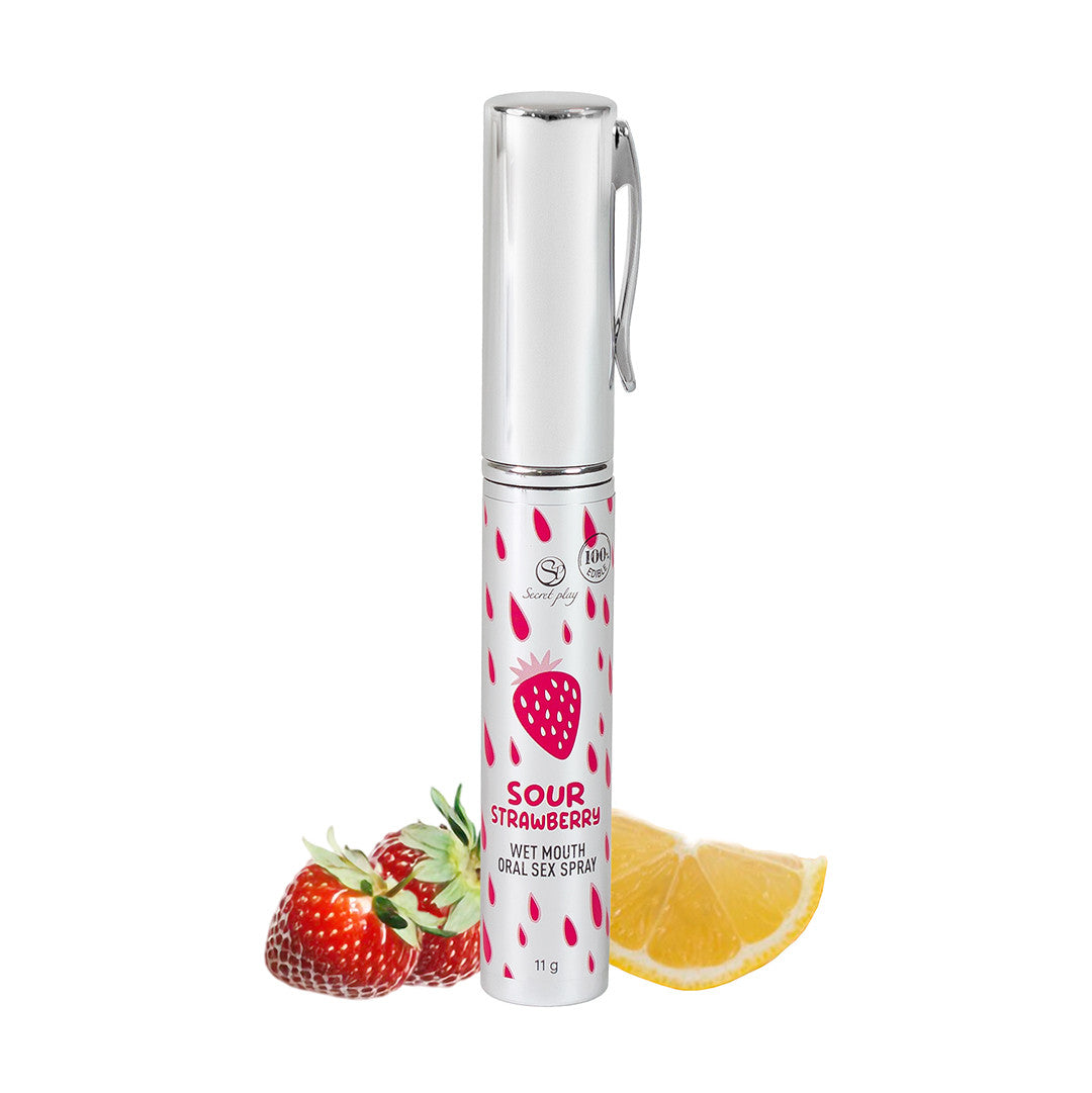 Spray sexe oral à la fraise acide - bouche humide - Secret play