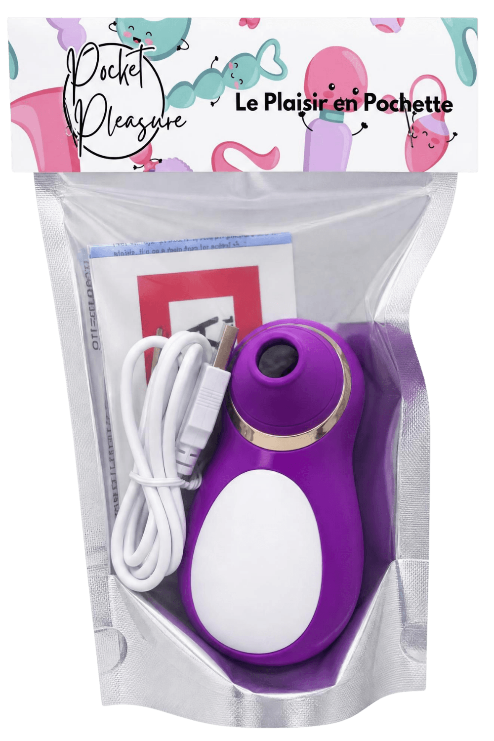 Stimulateur Clitoridien Pingouin à Langue Fuchsia 1 dosette de lubrifiant — Pocket Pleasure