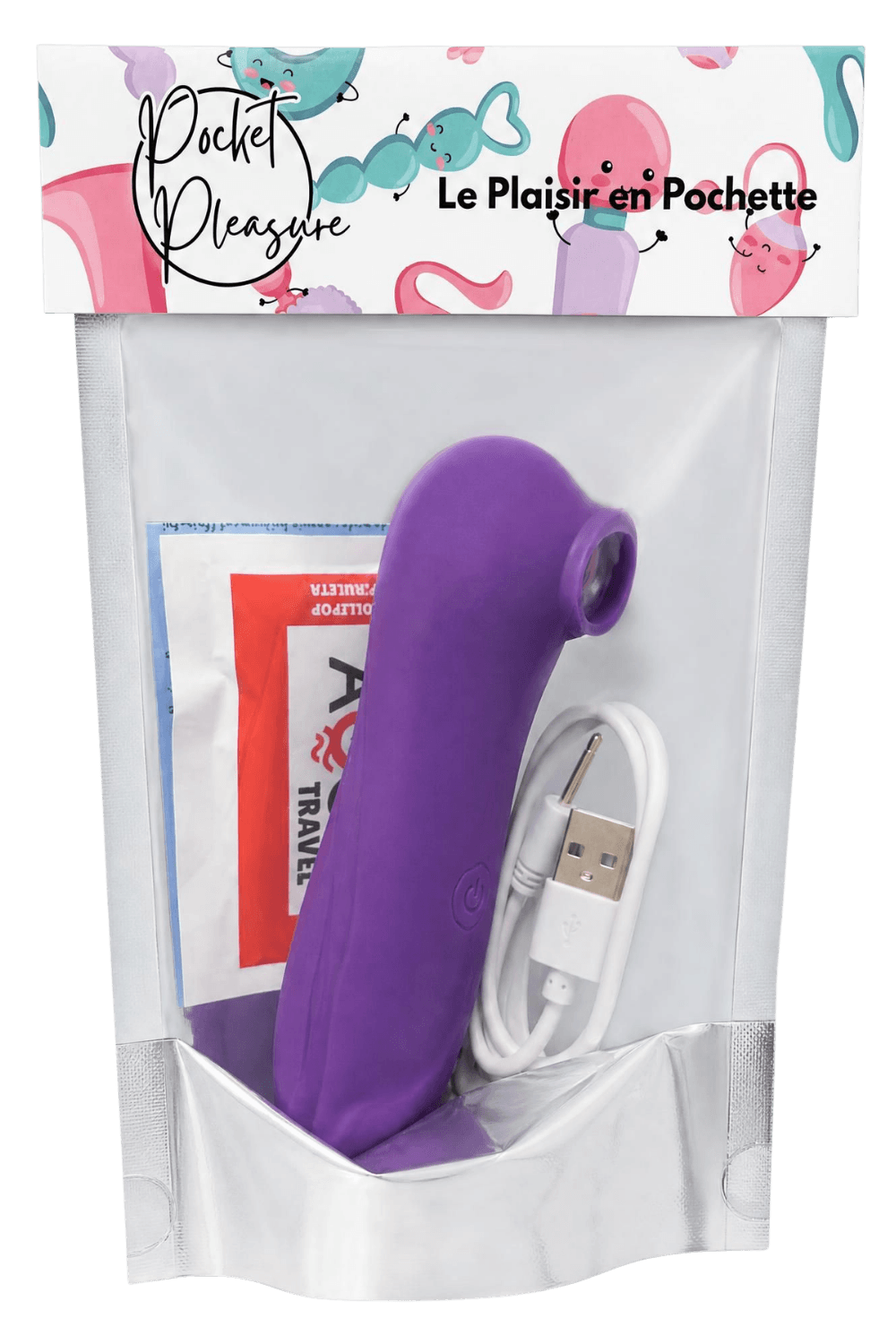 Stimulateur Clitoridien Vibrant Sans Contact Violet 1 dosette de lubrifiant — Pocket Pleasure