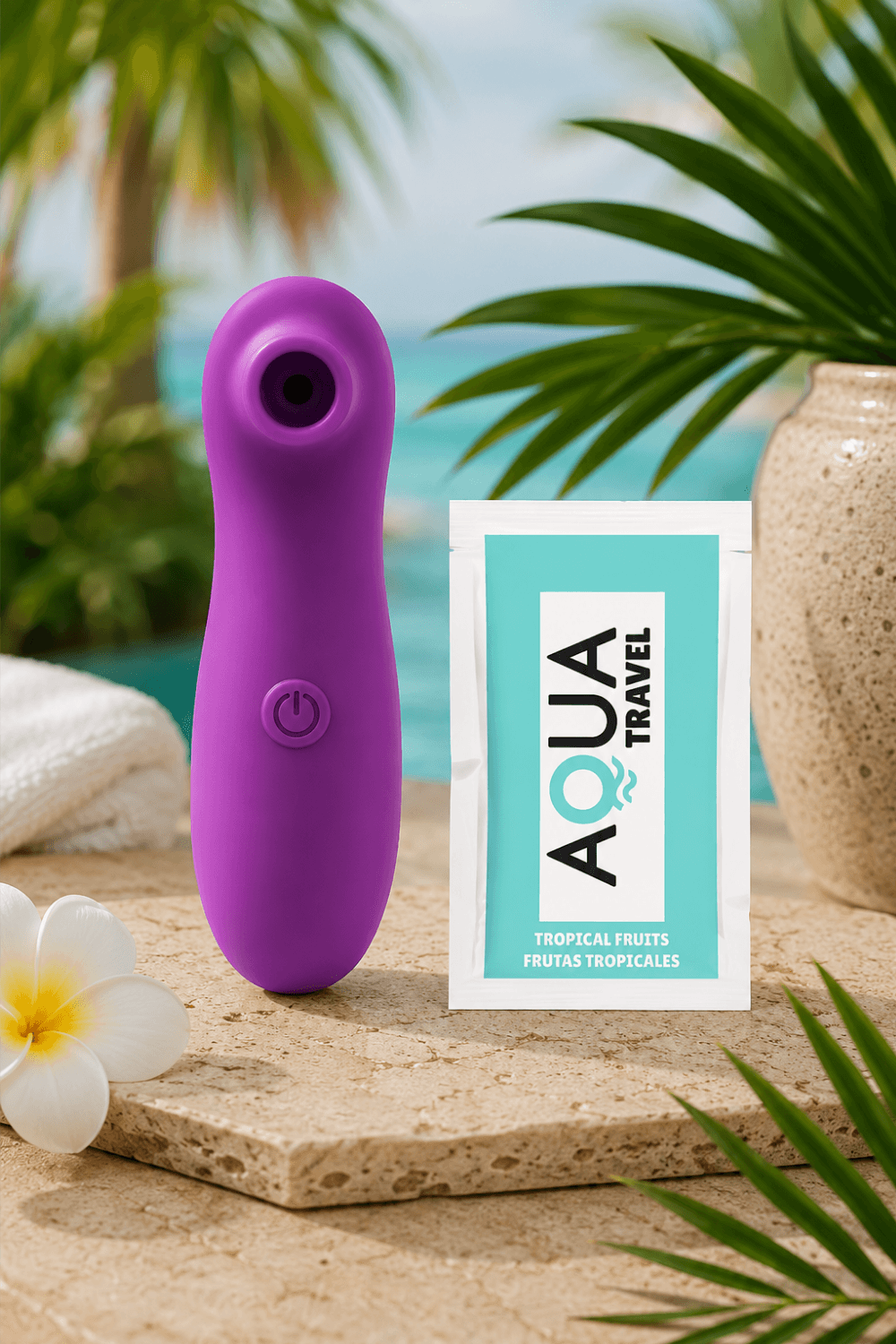 Stimulateur Clitoridien Vibrant Sans Contact Violet 1 dosette de lubrifiant — Pocket Pleasure