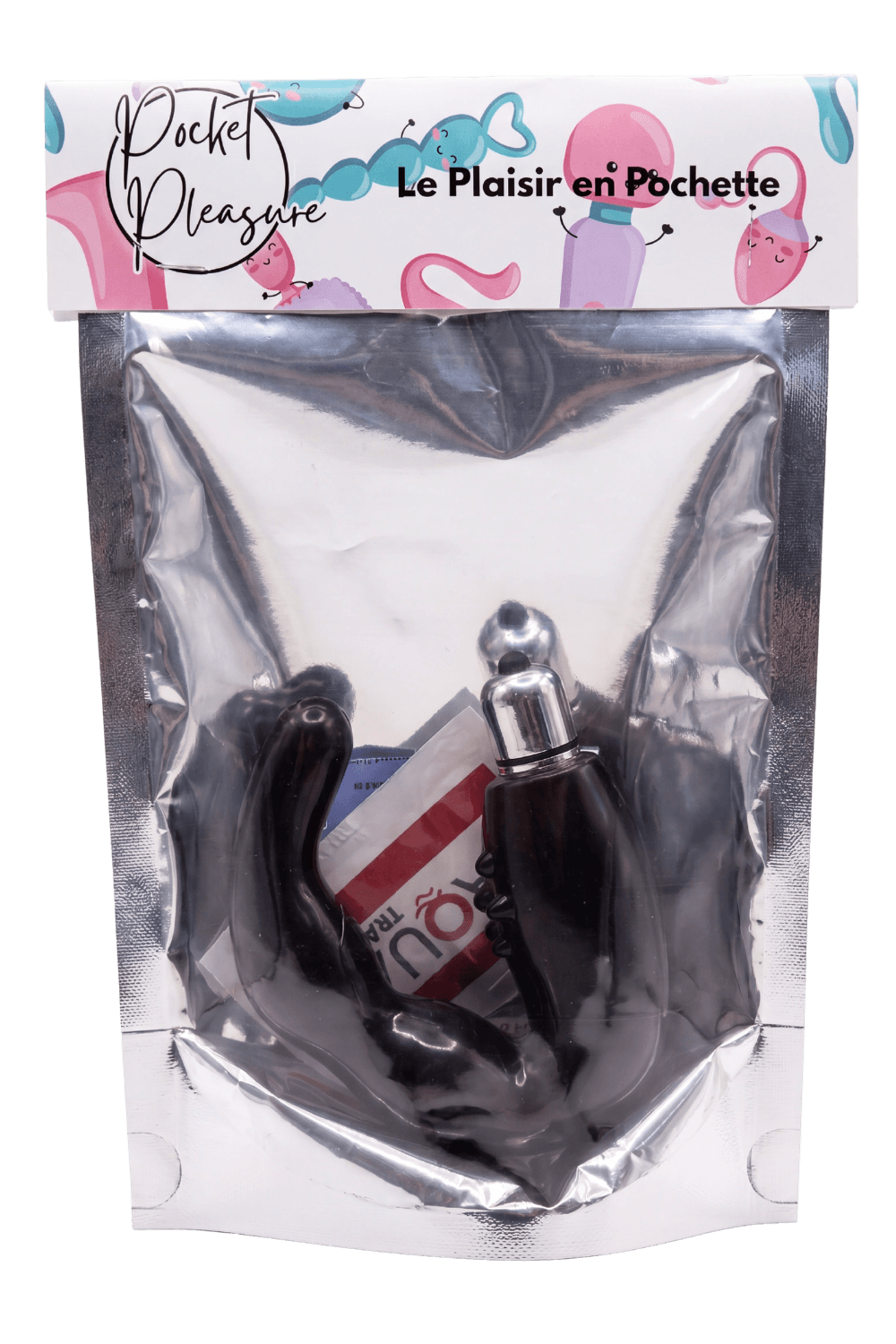 Stimulateur de Prostate Vibrant Noir 1 dosette lubrifiant — Pocket Pleasure