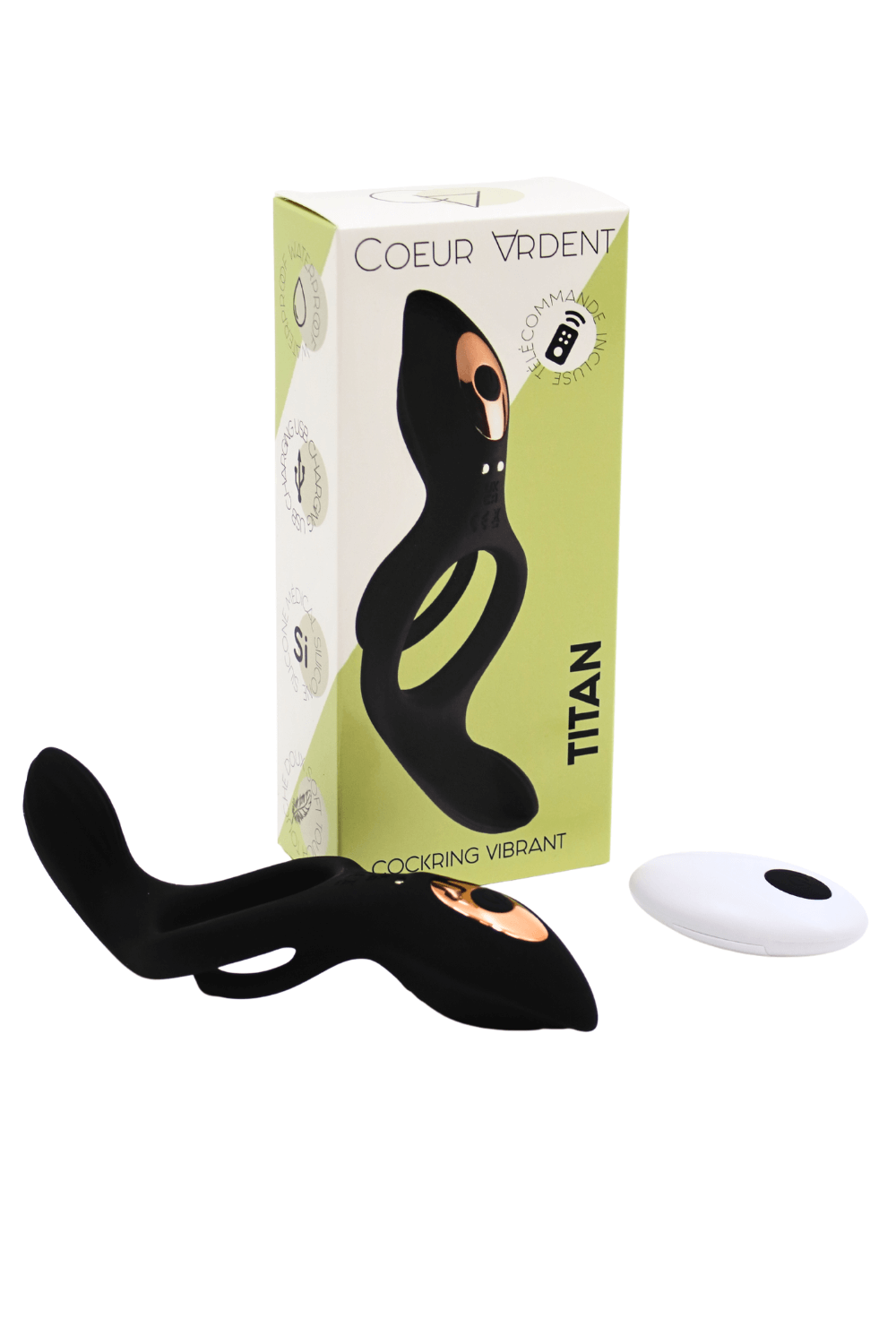 TITAN – Cockring Vibrant Télécommandé - Coeur Ardent