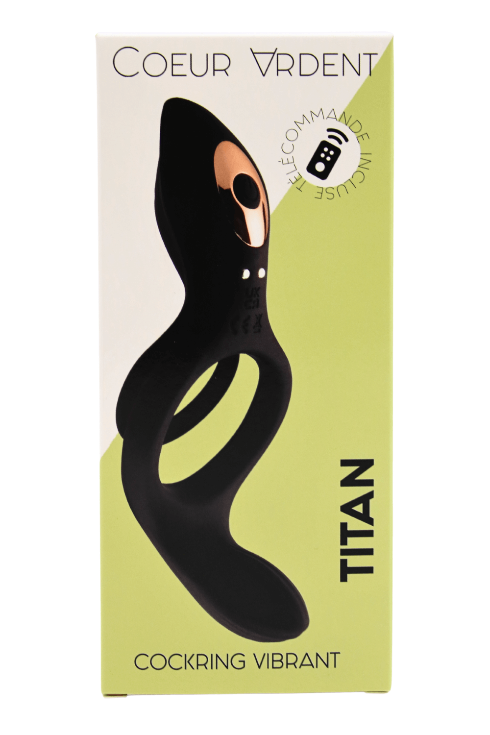 TITAN – Cockring Vibrant Télécommandé - Coeur Ardent