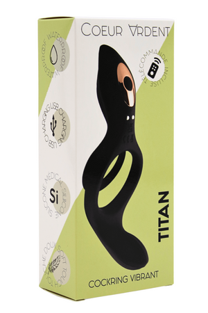 TITAN – Cockring Vibrant Télécommandé - Coeur Ardent