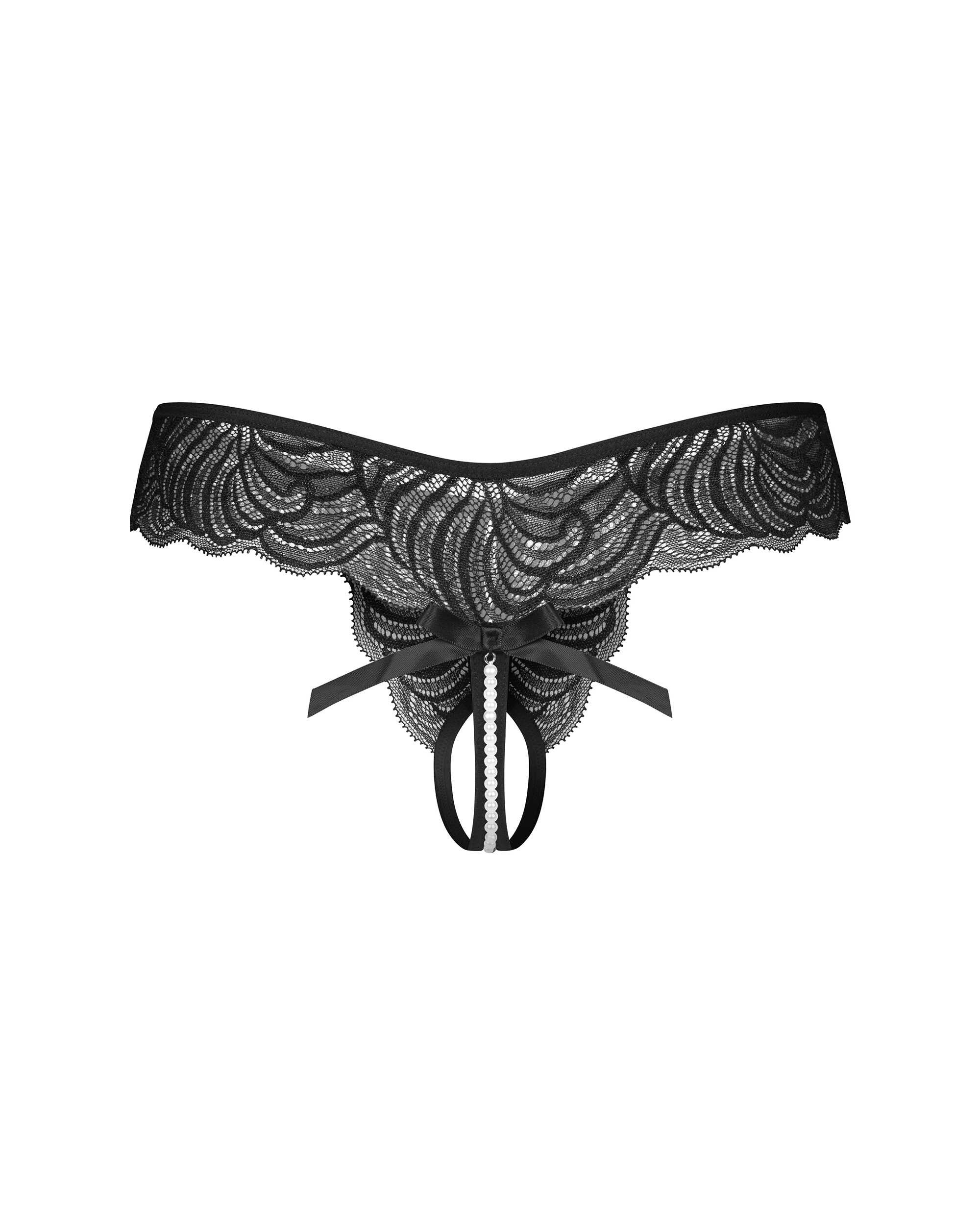 Trinise string ouvert noir - Obsessive
