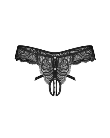 Trinise string ouvert noir - Obsessive