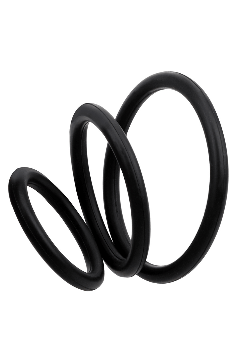 Trio d'Anneaux Péniens Silicone Noir Pocket Pleasure 1 dosette de lubrifiant - Pocket Pleasure