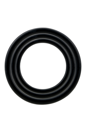 Trio d'Anneaux Péniens Silicone Noir Pocket Pleasure 1 dosette de lubrifiant - Pocket Pleasure