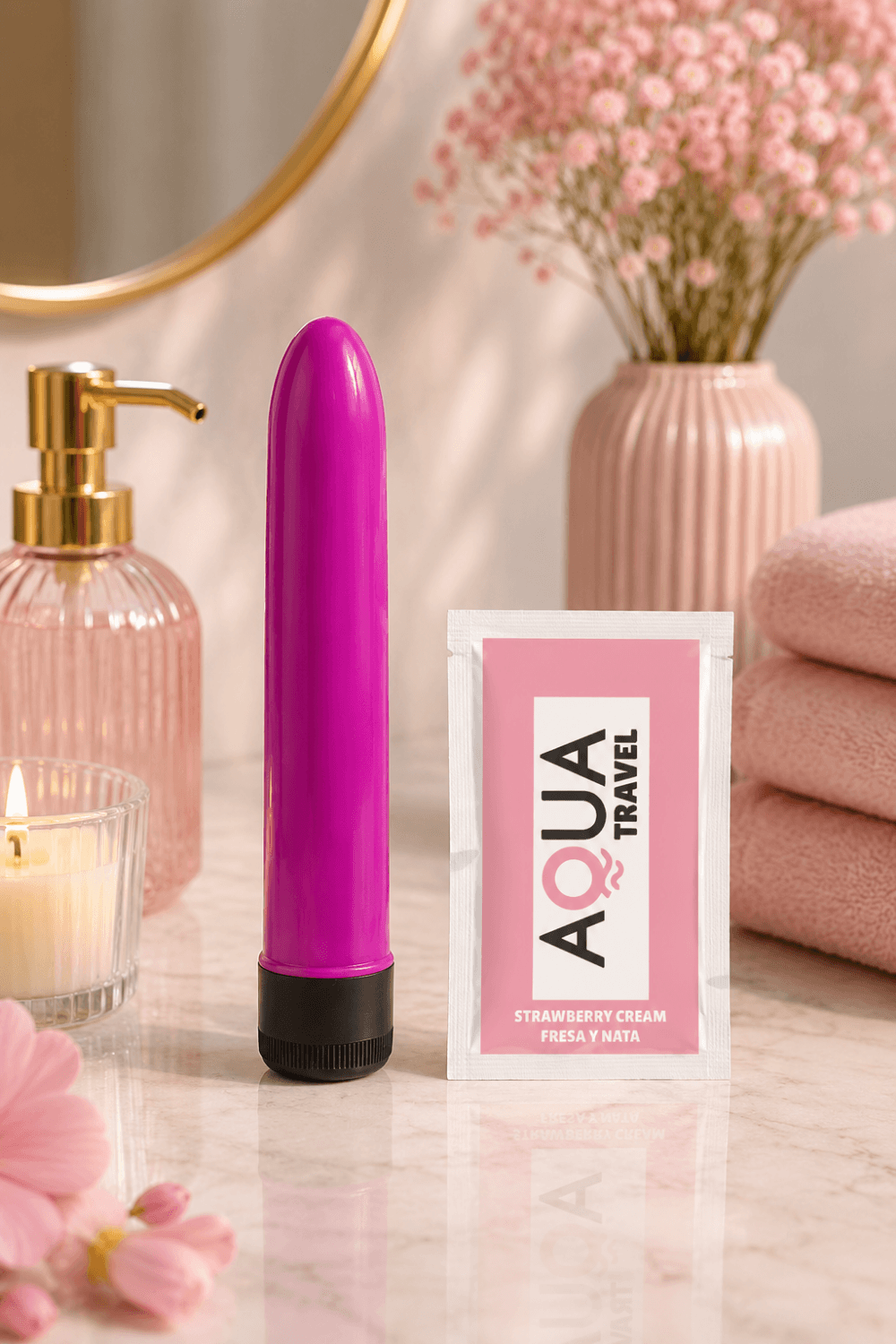 Vibromasseur Classique Violet 1 dosette de lubrifiant — Pocket Pleasure