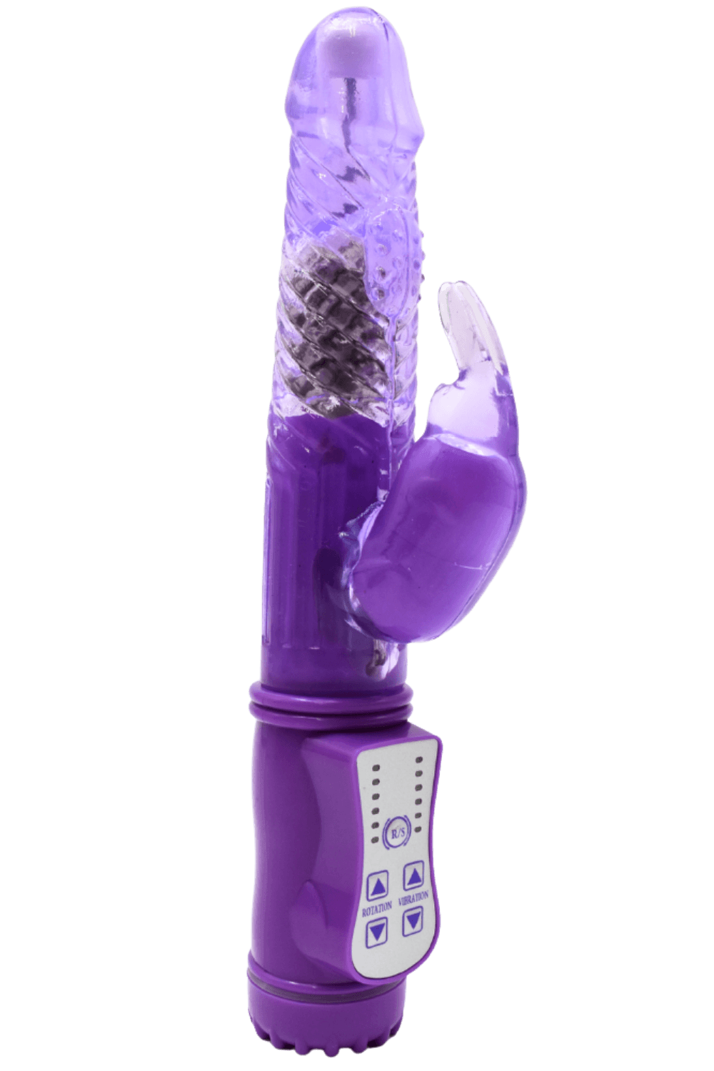 Vibromasseur Rabbit Violet Rotation Vibration 36 Modes 1 dosette de lubrifiant — Pocket Pleasure