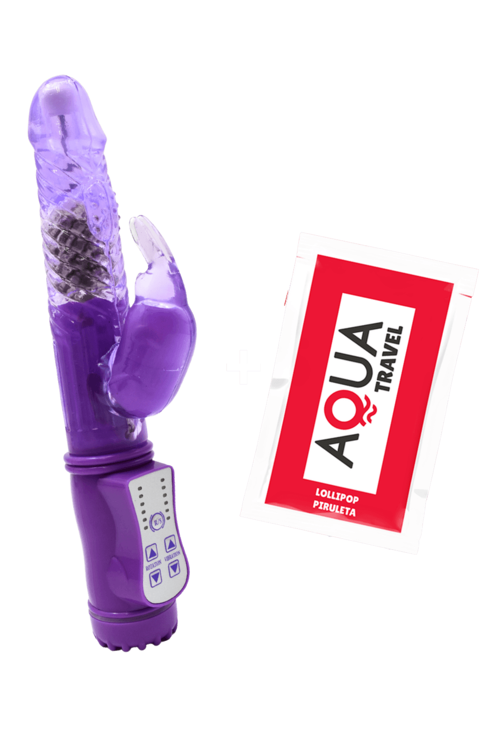 Vibromasseur Rabbit Violet Rotation Vibration 36 Modes 1 dosette de lubrifiant — Pocket Pleasure