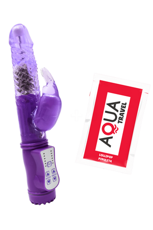 Vibromasseur Rabbit Violet Rotation Vibration 36 Modes 1 dosette de lubrifiant — Pocket Pleasure