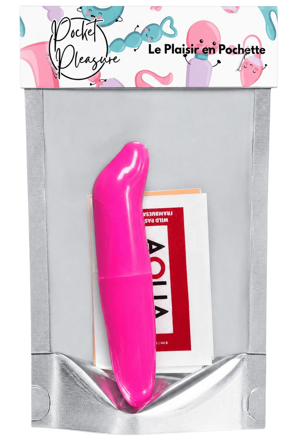 Vibromasseur Tête Incurvée Rose 1 dosette de lubrifiant — Pocket Pleasure