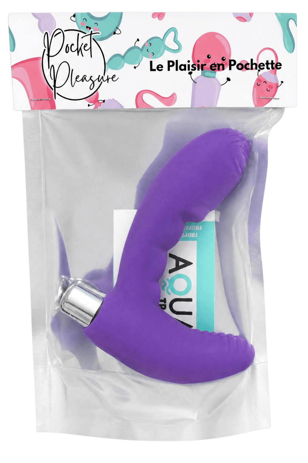 Vibromasseur anal violet stimulateur de prostate Pocket Pleasure 1 dosette lubrifiant -Pocket Pleasure