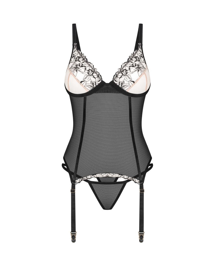 Vila blanes corset et string - Noirs - Obsessive
