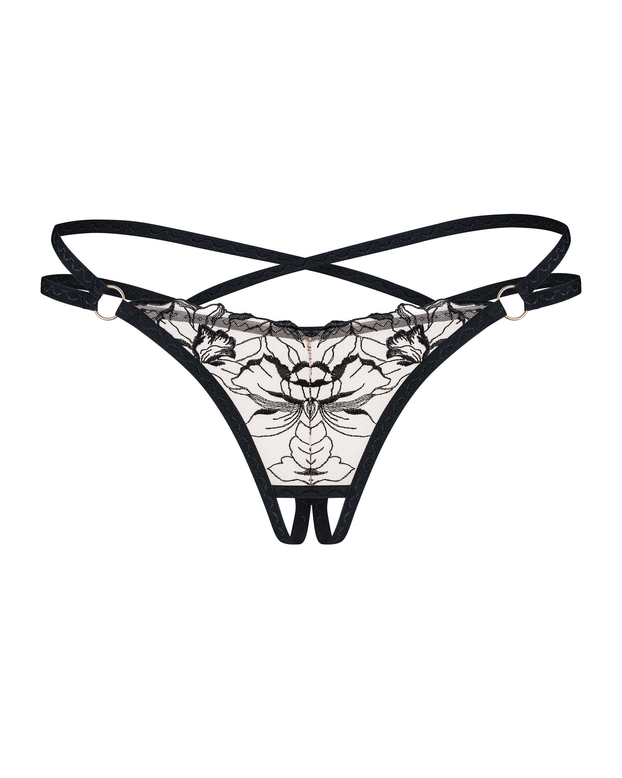 Vila blanes string ouvert - Noir - Obsessive
